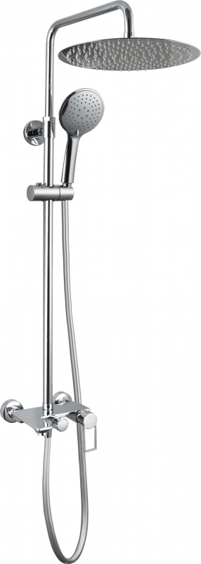 Комплект Kub для ванны, смеситель с душевой колонной, тропический/ручной душ, хром 54-310-crm